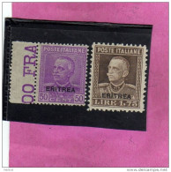 Delcampe - COLONIE ITALIANE ERITREA 1928 - 1929 ITALY OVERPRINTED SOPRASTAMPATI D'ITALIA SERIE COMPLETA MNH OTTIMA CENTRATURA - Eritrea