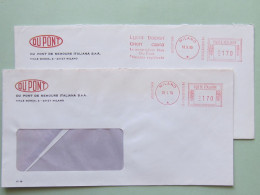 Delcampe - Industria Chimica,Tessili, Du Pont, Fibre Sintetiche, 2 Affr.mecc.diverse,ema,meter,1979 E 1980, Italia (DZ64) - Franking Machines (EMA)
