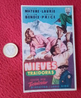Delcampe - PROGRAMA DE CINE FOLLETO MANO CINEMA PROGRAM PROGRAMME NIEVES TRAIDORAS VICTOR MATURE COLISEUM GARCILASO ¿ TORRELAVEGA ? - Werbetrailer
