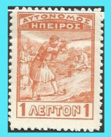 Delcampe - ALBANIA GREECE GRECE EPIRUS:  1L MLH* (Marksment Issue) From Set - Nordepirus