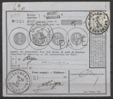 Delcampe - Mandat De 6f Càd BRUXELLES 1/16 VI 1914 - Affr. N°115 Càd ANTWERPEN 7/18 VI 1914 - 1912 Pellens