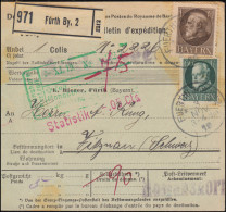 Delcampe - 102+104 König Ludwig Auf Auslands-Paketkarte FÜRTH 3.11.19 Nach VITZNAU 8.11. - Brieven En Documenten