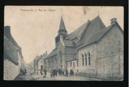 Delcampe - PHILIPPEVILLE.    RUE DE L'EGLISE.  !!!!!!!!!!!!!  KREUK RECHTER ONDERHOEK - Philippeville