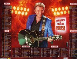 Delcampe - Calendrier Almanach La Poste PTT 2025 JOHNNY HALLYDAY - Big : 2001-...