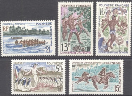 Delcampe - French Polynesia 1967, Culture, Dance, Horse, 5val - Unused Stamps