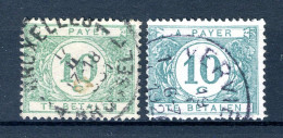 Delcampe - (B) TX33 Gestempeld 1922 - Dik Gekleurd Cijfer Op Witte Achtergrond (2 St.) - 3 - Stamps