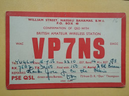 Delcampe - KOV 720-26 - RADIO AMATEUR, QSL CARD, NASSAU BAHAMAS - Amateurfunk
