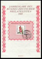 Delcampe - Germany Deutschland Berlin 1981 / Block Gedenkblatt 3 / Philatelie Und Wohlfahrt / Welfare, Marsh Gladiolus, Flower - Briefe U. Dokumente