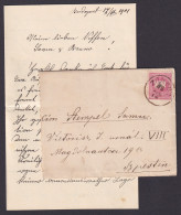 Delcampe - HUNGARY 1898, Cover With Letter From Sombor To Budapest - Brieven En Documenten