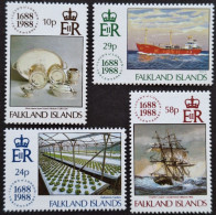 Delcampe - ILES FALKLAND / YT 496 - 499 / COMPAGNIE LLOYD - CARGO A.E.S. - VOILIER CHARLES COOPER - VAISSELLE / NEUFS ** / MNH - Falkland Islands