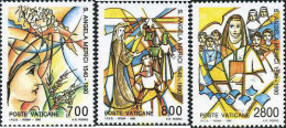 Delcampe - 109109 MNH VATICANO 1990 450 ANIVERSARIO DE LA MUERTE DE SANTA ANGELA MERICI - Unused Stamps