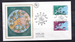 Delcampe - France Silk FDC 1991 EUROPE - Covers & Documents