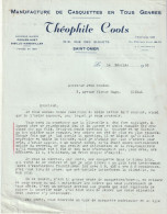 Delcampe - 62-T.Coots...Manufacture De Casquettes En Tous Genres...Saint-Omer...(Pas-de-Calais)...1956 - Kleidung & Textil