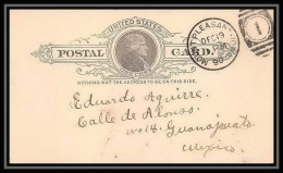 Delcampe - 3263/ USA Entier Stationery Carte Postale (postcard) N°8 Pour Guanajuato Mexico 1890 - ...-1900
