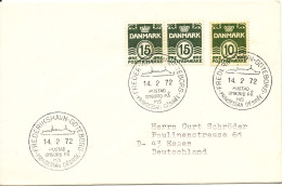 Delcampe - Denmark Ship Cover Special Cancel Frederikshavn - Göteborg Prinsessan Desiree 14-2-1972 Posted Onboard Sent To Germany - Storia Postale