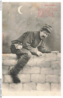 Delcampe - ASEP2-0145-FANTAISIE - SUR LE MUR - Sur Le Mur Au Clair De Lune - Männer