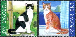 Delcampe - FEROES 2011 - Chats - 2 V. (de Feuilles Gommées) - Färöer Inseln