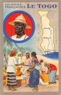 Delcampe - Togo - Carte Géographique Du Territoire - Femmes Au Marché - Ed. Lion Noir - Togo
