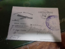 Delcampe - W1 CARTE LETTRE AVIATION MILITAIRE  2EME GROUPE D AVIATION 4 EME COMPAGNIE A BRON RHONE 1917 - 1914-18
