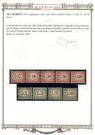 Delcampe - Segnatasse Del 1924 N. 10/18 La Serie Certificato Raybaudi Oro - MNH - Ungebraucht