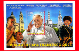 Delcampe - Nuovo - MNH - VATICANO - 2024 - I Viaggi Di Papa Francesco Nel Mondo Nell’anno 2023 - Foglietto – 2.45 - Blocks & Sheetlets & Panes