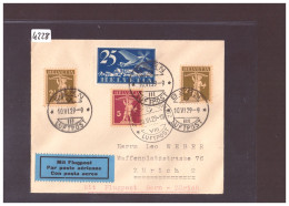 Delcampe - SUISSE - FLUGPOST - POSTE AERIENNE - BERN ZÜRICH 1929  SUR LETTRE - First Flight Covers