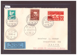 Delcampe - SUISSE - FLUGPOST - POSTE AERIENNE - LAUSANNE BERNE 1932  SUR LETTRE - First Flight Covers