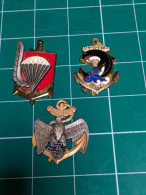 Delcampe - LOT DE 3 INSIGNES SANS ATTACHES, 3EME RPIMA,21 EME RIMA ,3 EME RIMA..PARACHUTISTES - Esercito