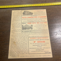 Delcampe - 1899 PLM Publicité HYÈRES - GRAND HOTEL CHATEAUBRIAND DES ILES D'OR Des Ambassadeurs CONTINENTAL Du Parc - Material Und Zubehör