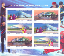 Delcampe - 2024. Russia, 10th Anniv.of The XXII Winter Olympic Games In Sochi, S/s, Mint/** - Ungebraucht