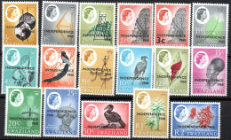 Delcampe - A9.5  1968 INDEPENDENCE SG.142-158 17 VALUES MNH. BIRDS,INSECTS,FLOWERS. - Swaziland (1968-...)