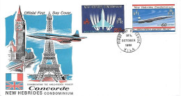 Delcampe - Océanie - Nlles Nouvelles Hébrides - 278 & 279 Sur Enveloppe 1er Premier Jour - 1968 - Concorde Légende Anglaise - VILA - FDC