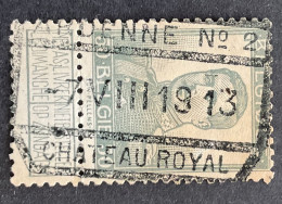 Delcampe - Pellens OBP 115 - 50c Gestempeld   SPOORWEGSTEMPEL ARDENNE No 2 CHATEAU ROYAL - 1912 Pellens