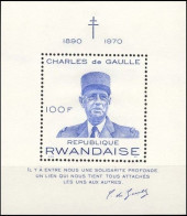 Delcampe - BL 23**(415A) - Général / Generaal / General - De Gaulle - Rwanda - Ongebruikt
