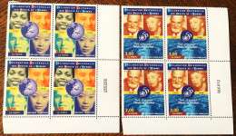 Delcampe - France 1998 : 3208 Et 3209 En Coins De Feuille Numérotés De 4 Timbres Neufs** (déclaration Des Droits) - Ungebraucht