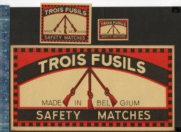 Delcampe - TROIS FUSILS - BELGIUM MATCHBOX LABELS - Zündholzschachteletiketten