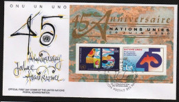 Delcampe - FDC/ONU/Genève/1990 / 45°Anniversaire De L'ONU - BF-     (G109...) - FDC