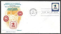 Delcampe - USA FDC Fleetwood Cachet, 1971 8 Cents Postal Service - 1971-1980