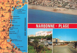 Delcampe - [-10%] FRANCE - Narbonne - Plage - Mer Méditerranée - Multivues - éditions France - 23485 Littoral Languedocien - Carte - Narbonne