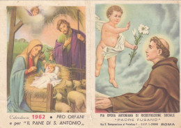 Delcampe - Calendarietto Religioso Tascabile S.antonio Di Padova Anno 1962 - Kleinformat : 1961-70