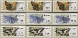 Delcampe - NORVEGE 2008 - Vignettes De Distributeurs - Papillons - 9 V. - Timbres De Distributeurs [ATM]