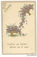 Delcampe - SAINTE ANNE - Fantaisie Fleurie - Gaufrée Et Rehaussée Or      (126764) - Vornamen