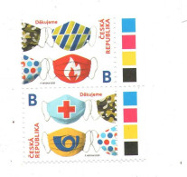 Delcampe - Year 2020 - COVID, Set Of 2 Stamps, Color Test In Edge, MNH - Ungebraucht