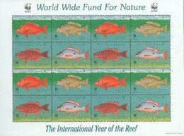 Delcampe - TURK & CAICOS 1998 - WWF - Poissons Des Récifs - Feuillet - Ongebruikt