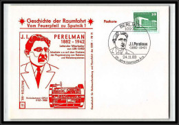 Delcampe - 11679/ Espace (space Raumfahrt) Lettre Cover Perelman Geschichte Der Spoutnik Sputnik Allemagne (germany DDR) - Postkaarten - Gebruikt