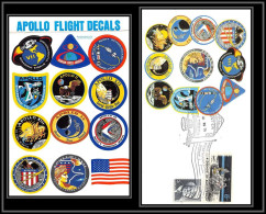 Delcampe - 2424X Espace (space Raumfahrt) Stickers (autocollant) 30x22 Cm Usa Apollo Flight Decals Stickers 20/7/1974 - Stati Uniti