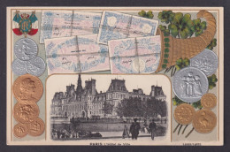 Delcampe - FRANCE, Postcard, Paris, Embossed Coins, City Hall - Museen
