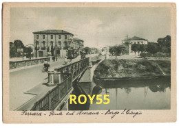 Delcampe - Emilia Romagna-ferrara Borgo S.giorgio Contrada Di Ferrara Ponte Sul Canale Burana Veduta Tram Animata Anni 30 (v.retro) - Ferrara