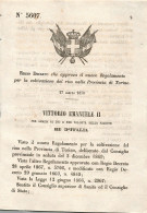 Delcampe - De59 Regio Decreto 1870,regolamento Coltivazione  Riso In Provincia Di Treviso - Decrees & Laws