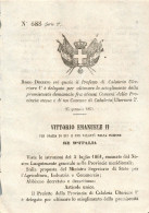 Delcampe - De180 Regio Decreto 1872,scioglie Promisquità Demaniale Comuni Della Calabria - Decrees & Laws